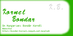 kornel bondar business card