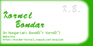 kornel bondar business card